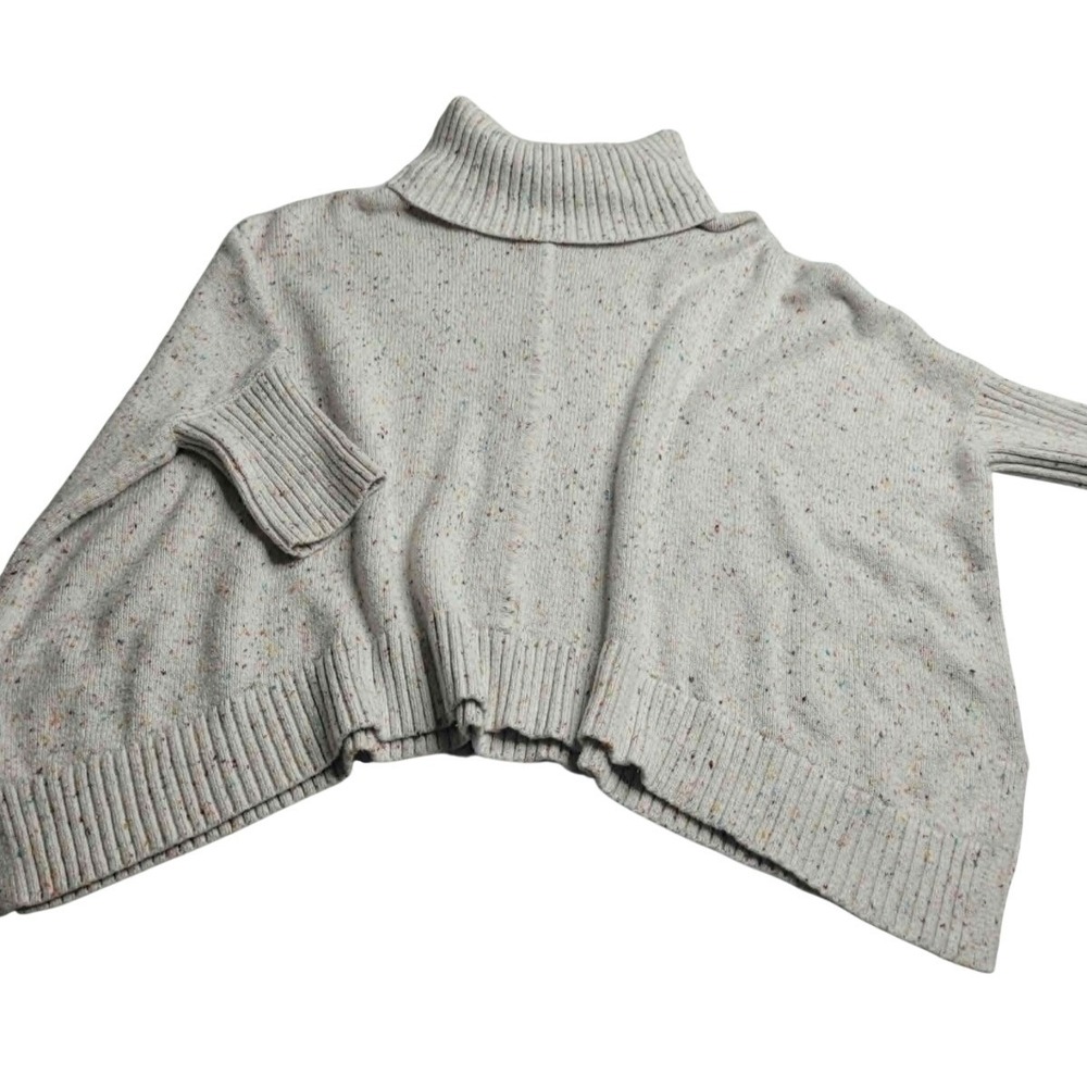 LOFT‎ Off White Oversized Turtleneck Sweater Half Sleeve Women's Medium
